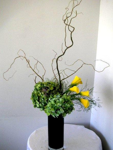 Ikebana featuring curly branch