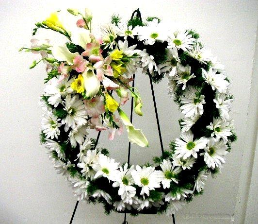 Easel Mounted Funeral Wreath