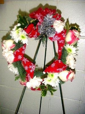 easel mounted wreath