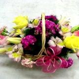 basket flower arrangement