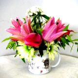 mug cup flower arrangement