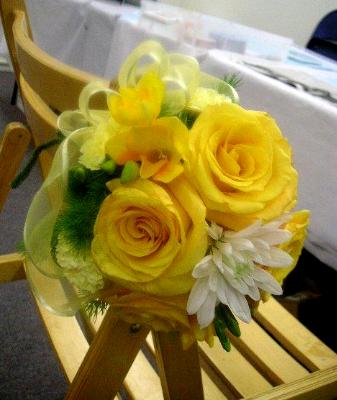 Wedding chair flower arrangement