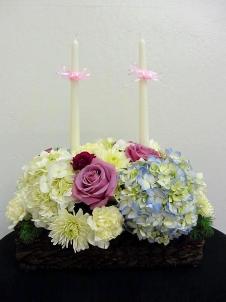 candle flral arranging