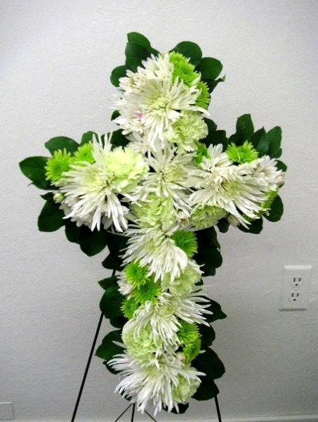 funeral cross arrangement